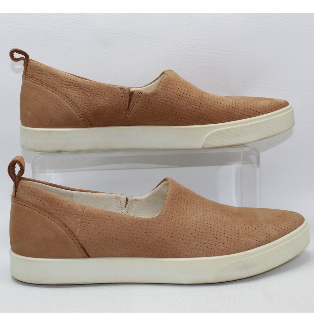 ECCO Soft 7 Womens Brown Perforated Leather Slip On Sneakers 39 US 8